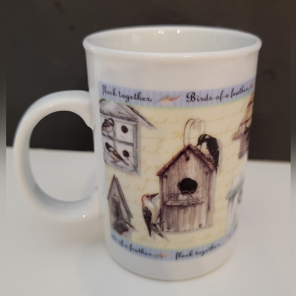 Birds of a Feather Flock Together Coffee/Tea Vintage Birdhouse Design Pre-owned
